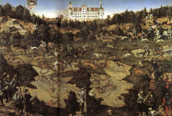 Lucas Cranach AHunt in Honor of Charles V at Torgau Castle oil painting picture